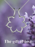 Sterling Silver Ring Holder Keeper Flower Pendant Necklace for Women