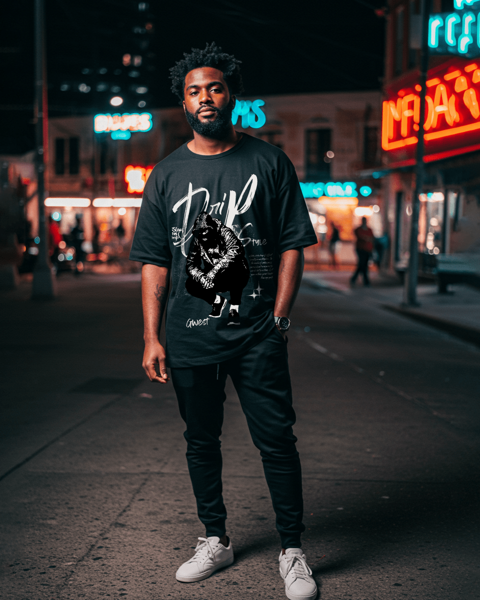 G West Drip Style Oversized T-Shirt Mens
