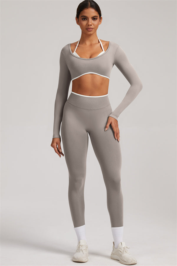 The Elevate New Long Sleeve Crop top Leggings 2-Piece Set