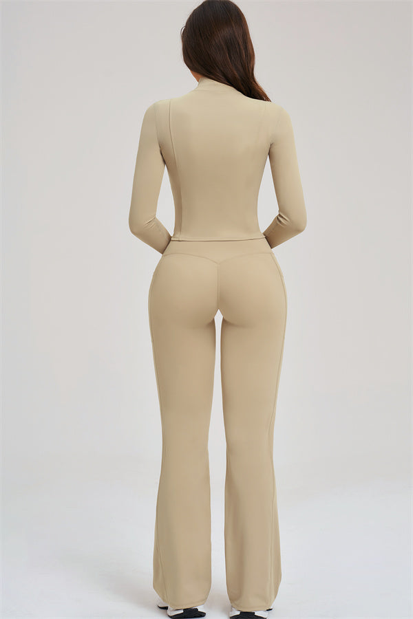 The Sizzle Zip Jacket Flared Leggings 2-Piece Set