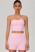 The Jewel One-Shoulder Crop Top Shorts 2-Piece Set