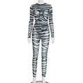 Women's Round Neck Hollowed-out Bustier Jumpsuit High-waisted Pants Set