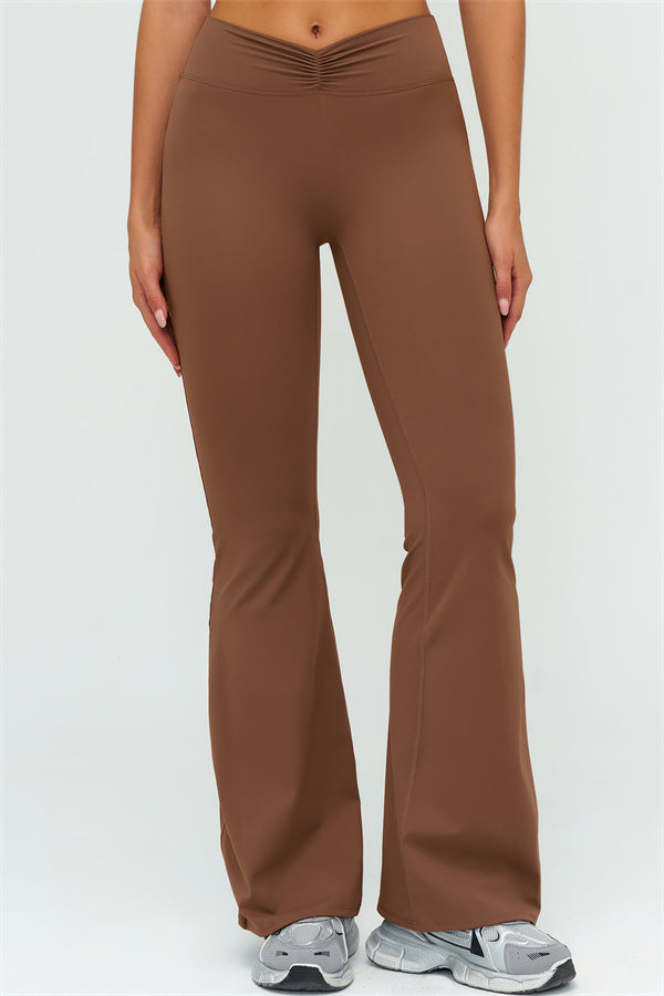 The Lushness Long Sleeve Crop Top Flared Leggings 2-Piece Set