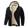 Casual Hoodies For Men Heavyweight Fleece Sweatshirt Winter Thick Sherpa Lined Hooded Zipper Jacket Thick Streetwear Coats