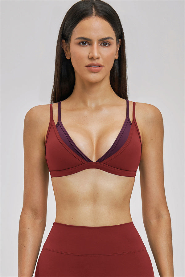 The Seraphine Layered V Sports Bra Skirt 2-Piece Set