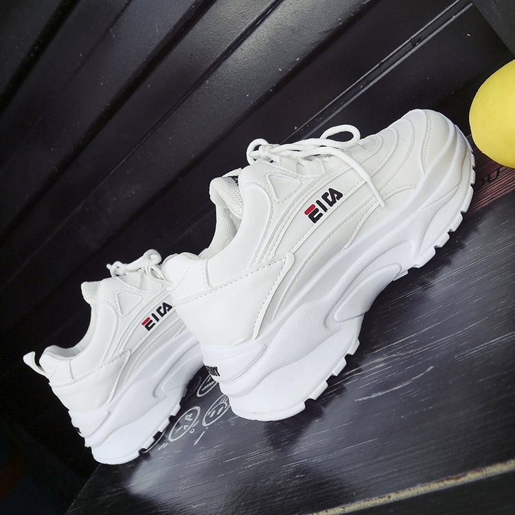 Women's Ulzzang Sneakers - Trendy Flame Dad Shoes
