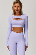 The Lavish Long Sleeve Cut-out Crop Top Leggings 2-Piece Set