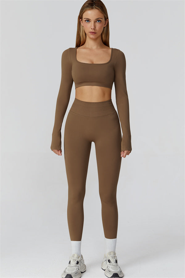 The Reign Long Sleeve Crop Top Leggings 2-Piece Set