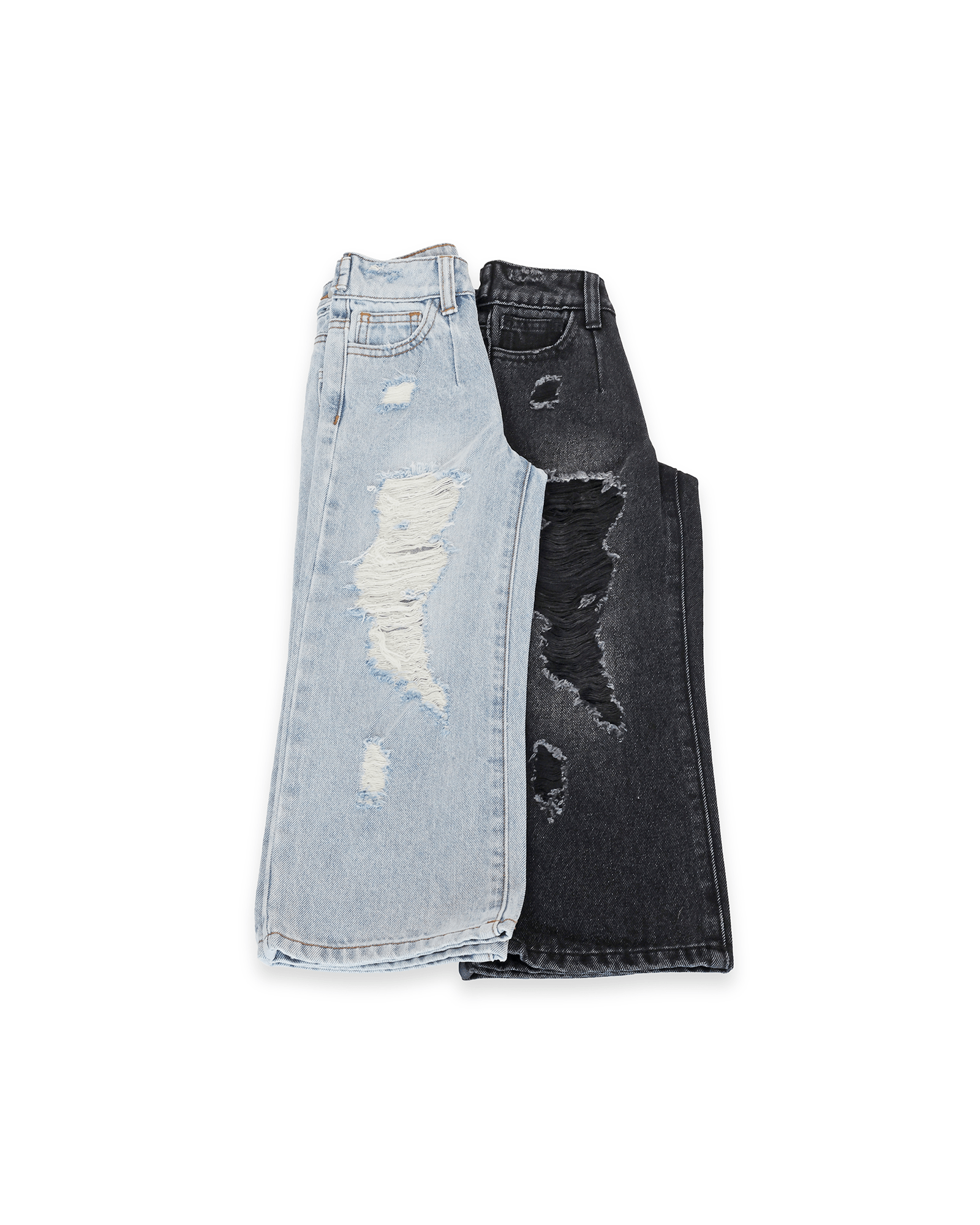 Fly Girl Distressed Denim  - Black