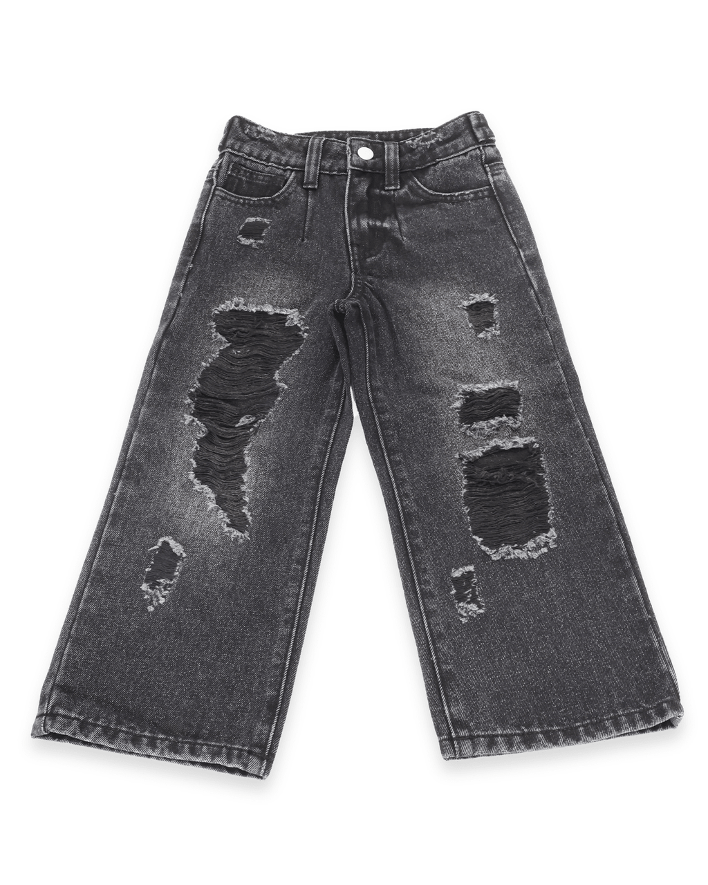 Fly Girl Distressed Denim  - Black