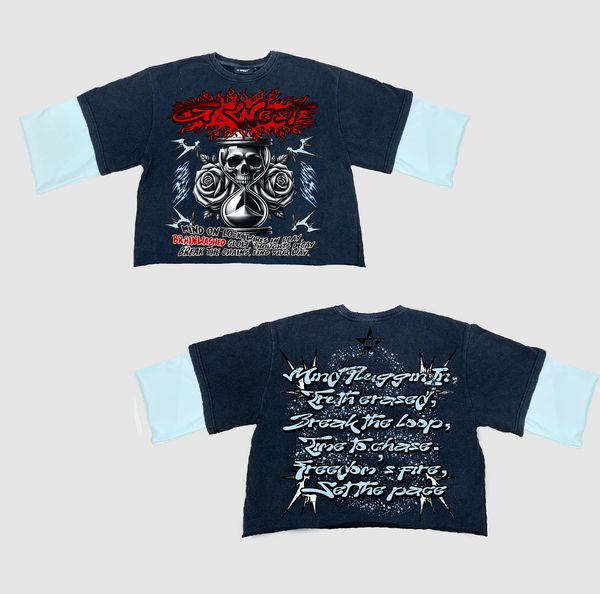 G WEST 3/4 TWO TONE SLEEVE T SHIRT