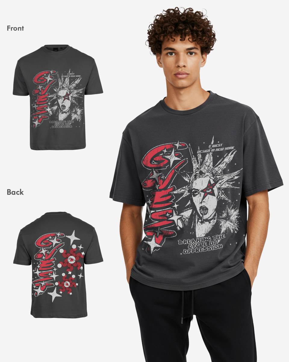 G West Mens Breaking The Cycle Oversized  Tee