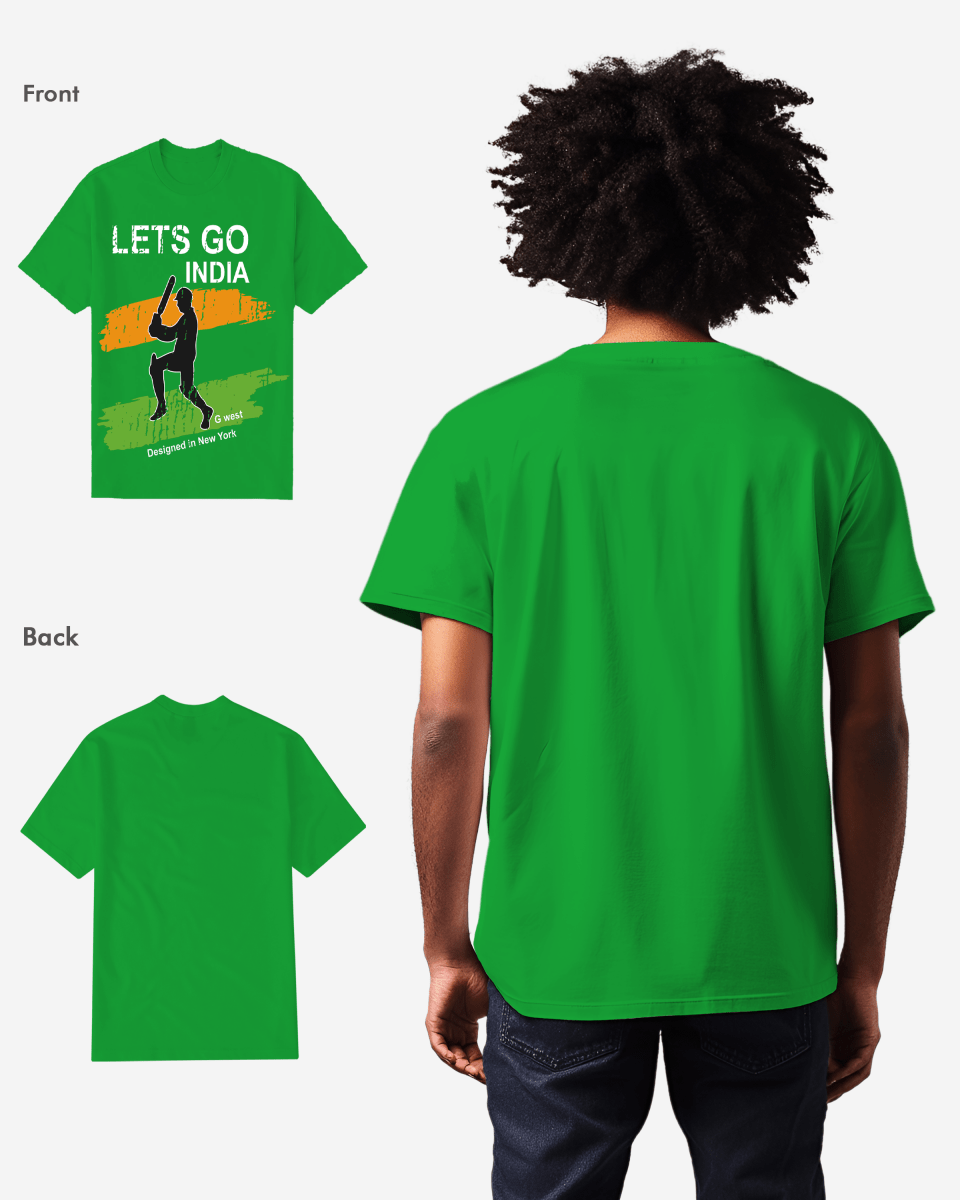 G West Cricket Lets Go India T-Shirt Mens