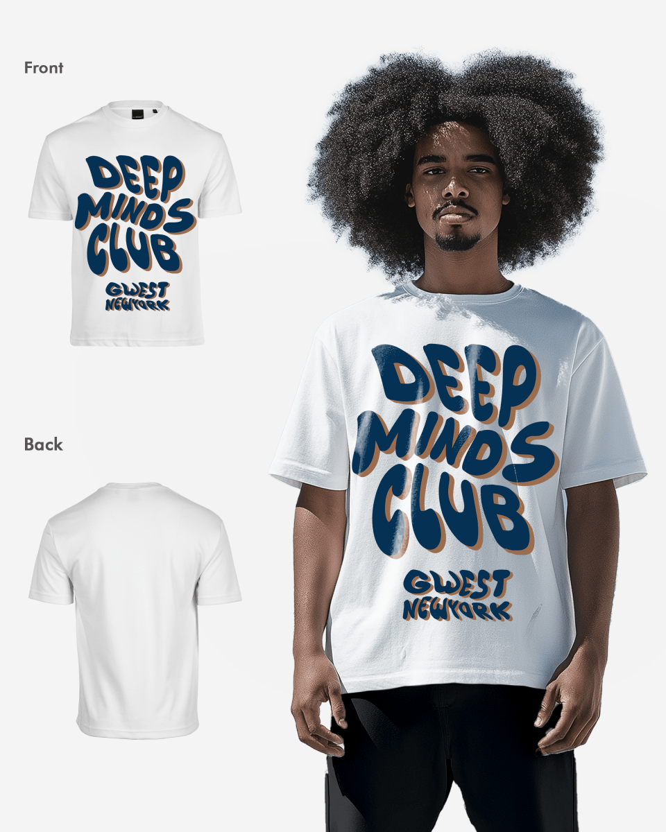 G West Mens Deep Minds Club Oversized Tee