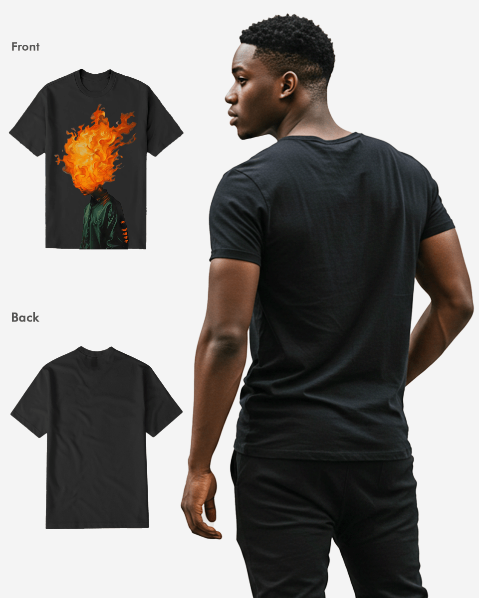 G West Mens Flame Head Black Tee