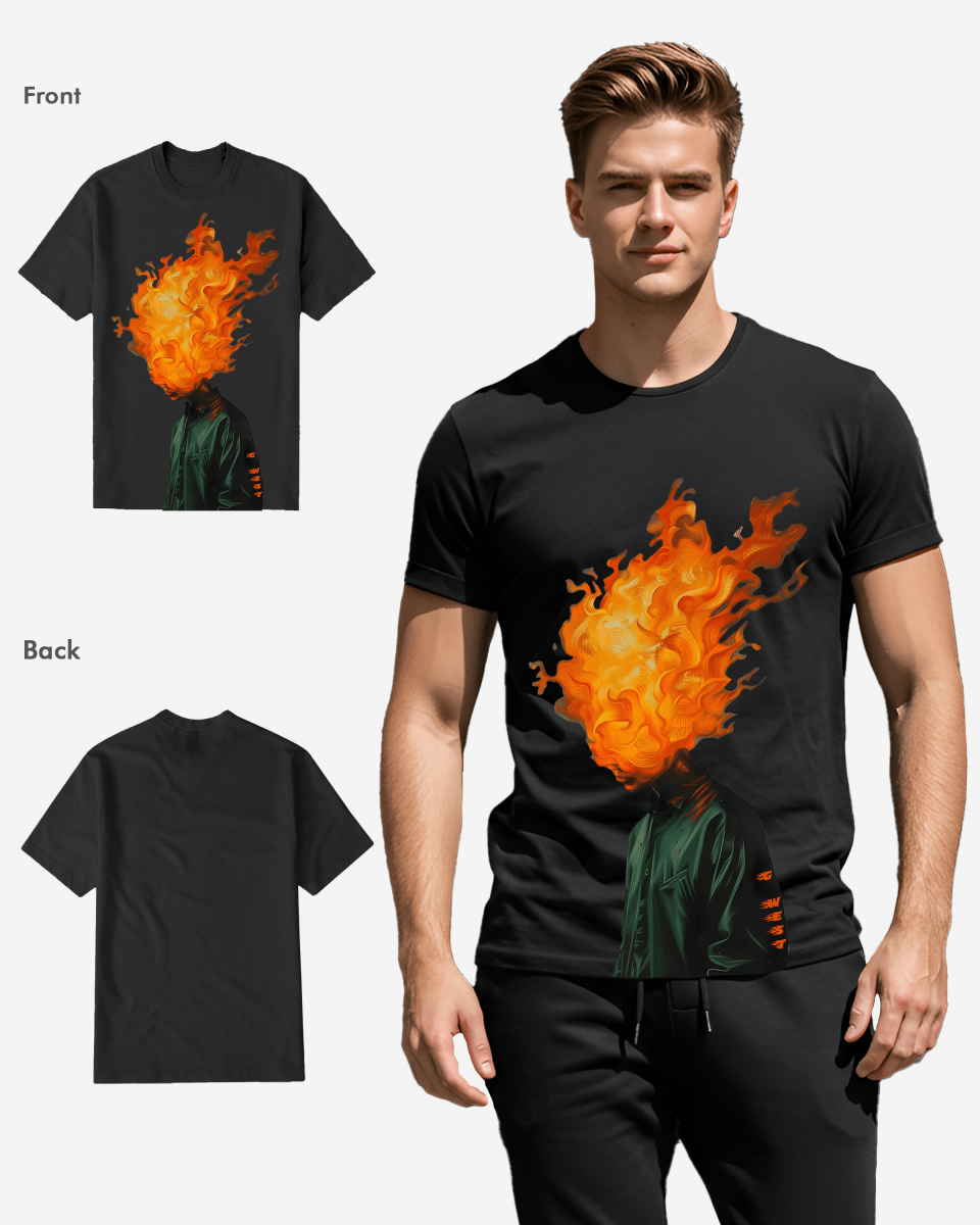 G West Mens Flame Head Black Tee