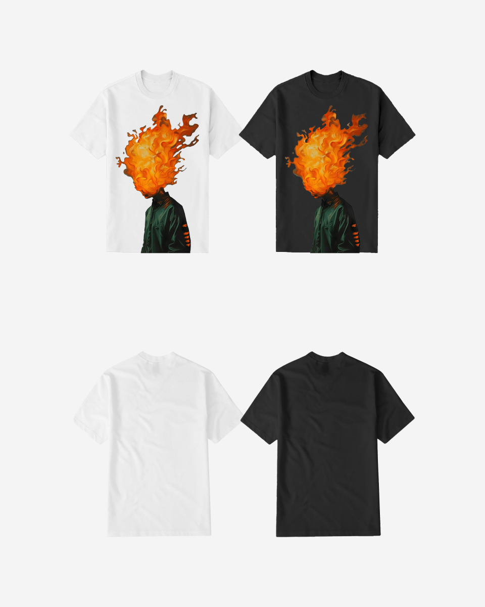 G West Mens Flame Head Black Tee