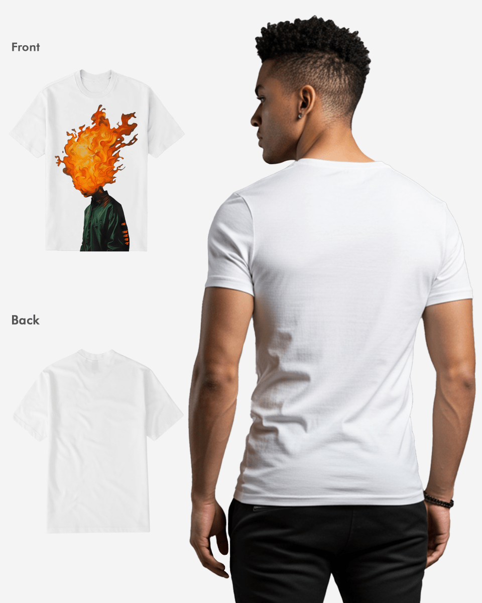 G West Mens Flame Head Black Tee