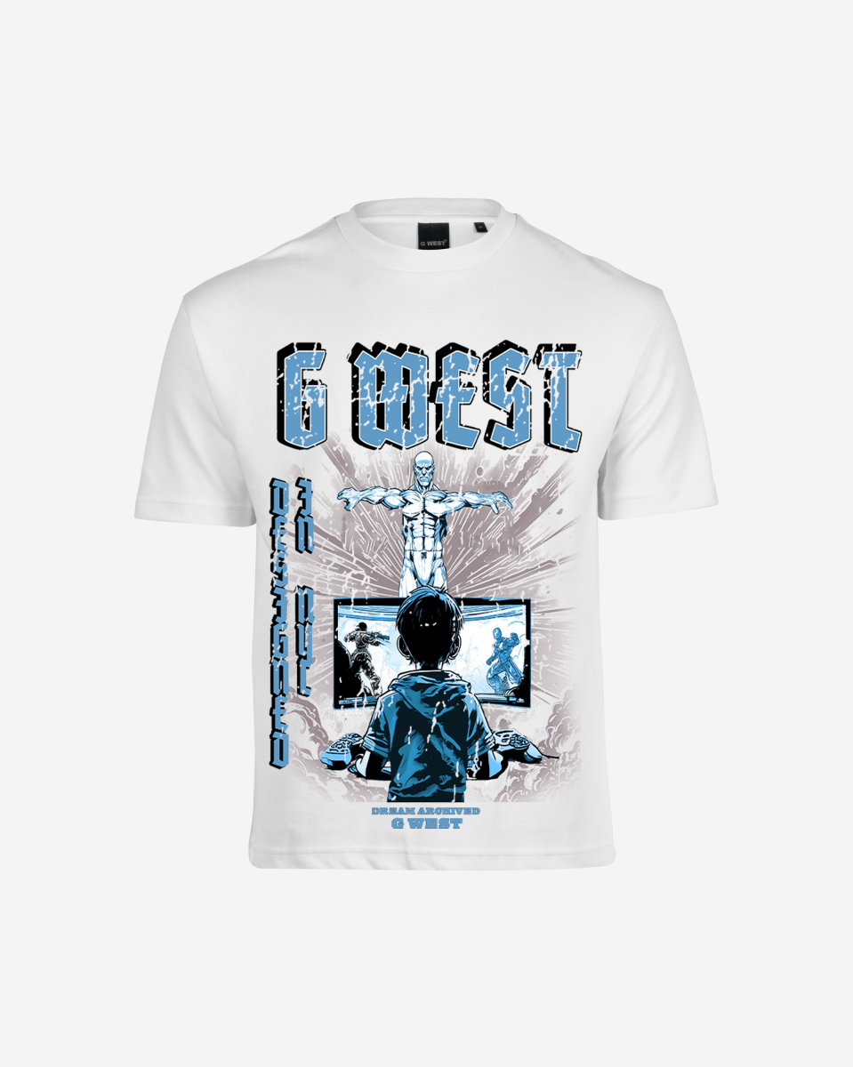 G West Game of G Baby Blue Black Oversized T-Shirt Mens