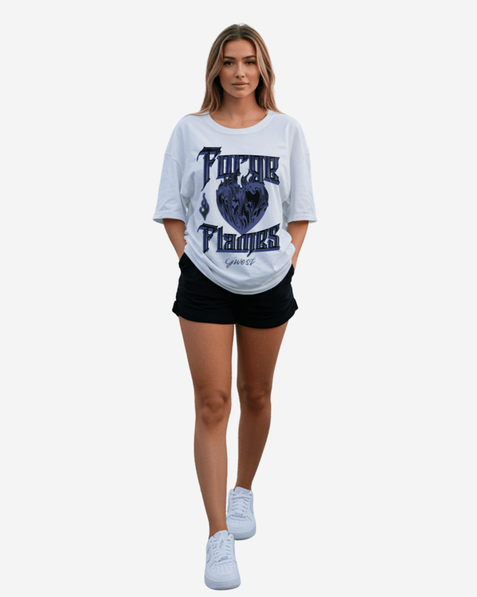G West Heart Flames Oversized Women's T-Shirt