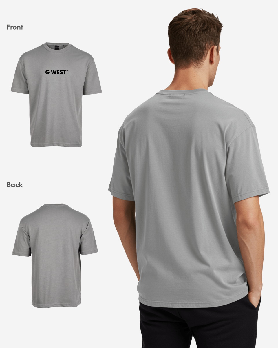 G West Mens Heavyweight Logo Wear Oversized T-Shirt