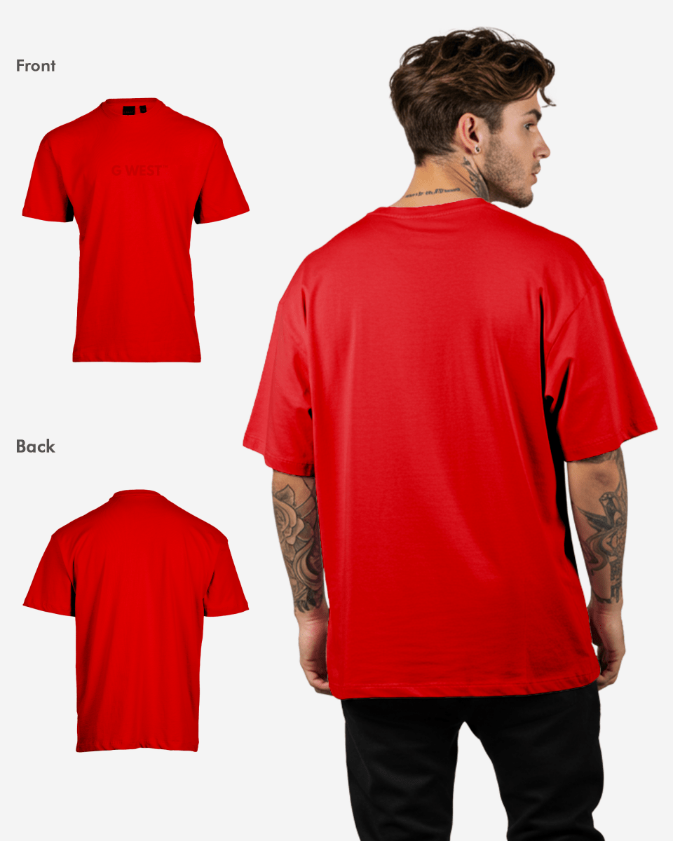 G West Mens Heavyweight Logo Wear Oversized T-Shirt