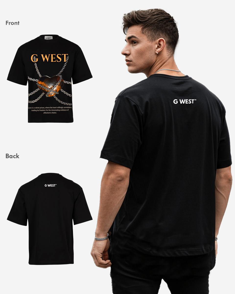 G WEST Locked in Love Oversized T-Shirt Mens