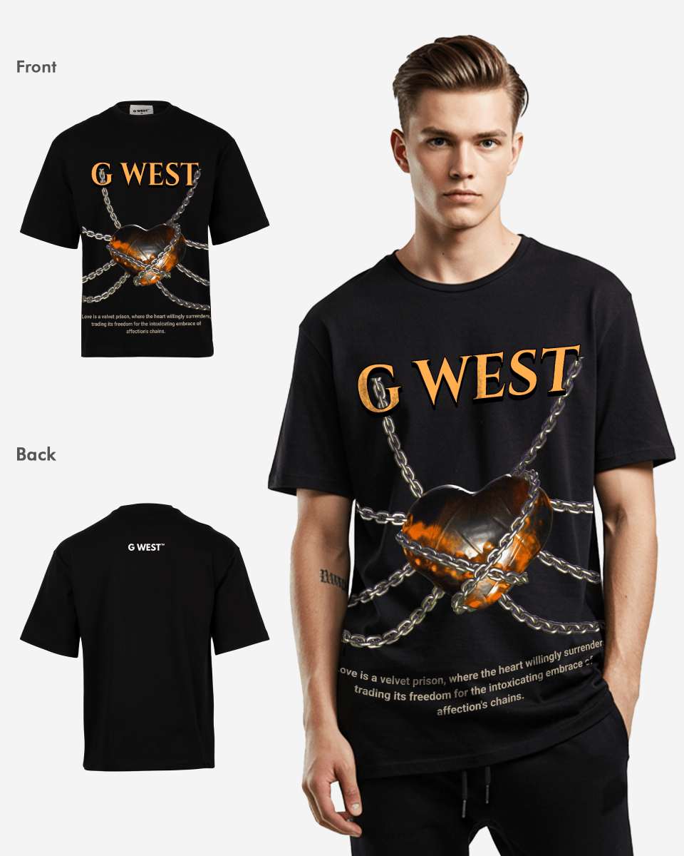 G WEST Locked in Love Oversized T-Shirt Mens