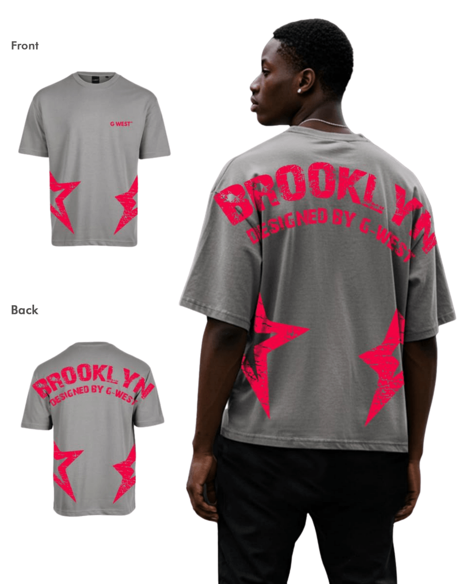 G West Mens Oversized Brooklyn Arch Logo Tee