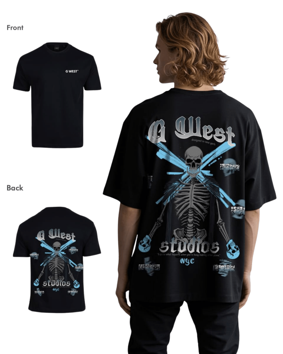 G West Mens Oversized Skull Tee
