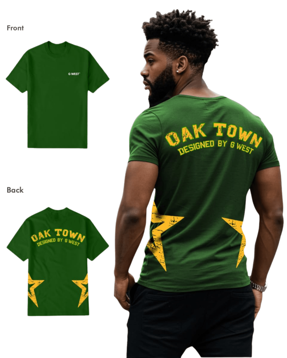 G West Mens Regular Fit Oak Town Green Tee