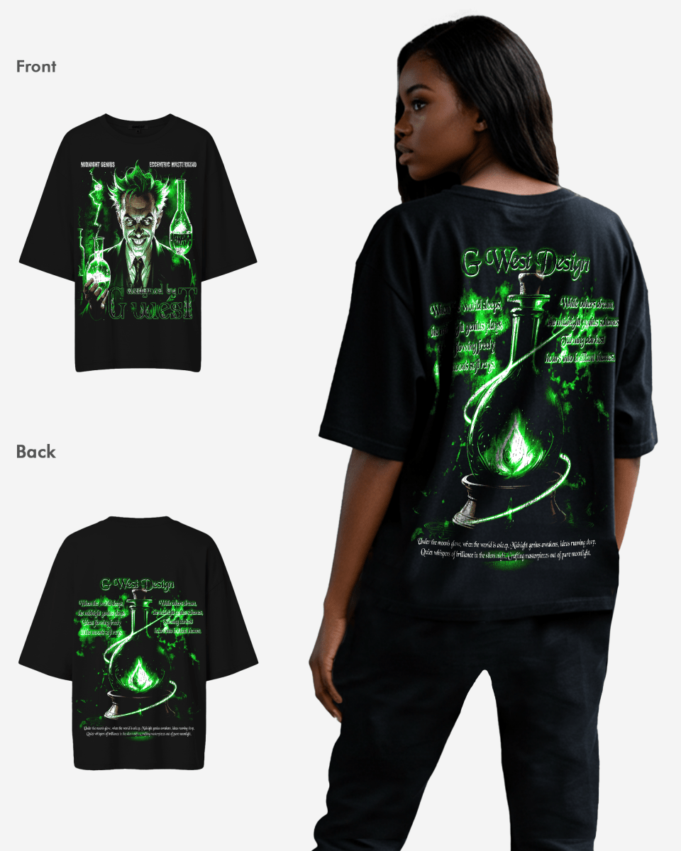 G West Womens Midnight Genius Premium Oversized Tee