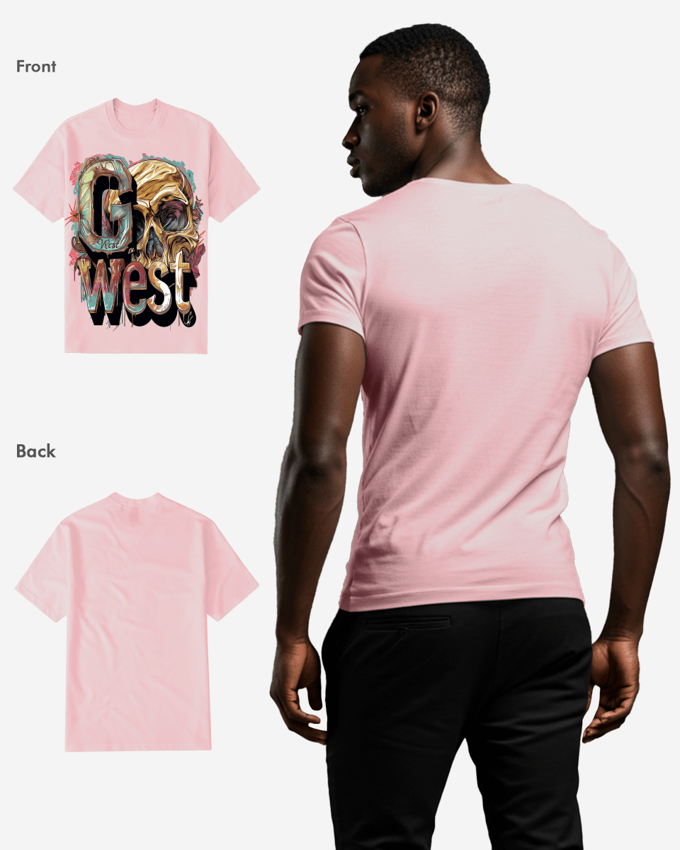 G West Mens Multicolor Skull Tee