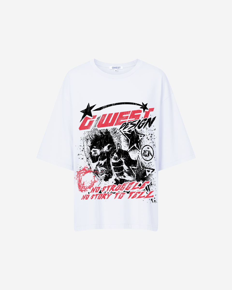 G West Womens No Struggle No Story Oversized Tee