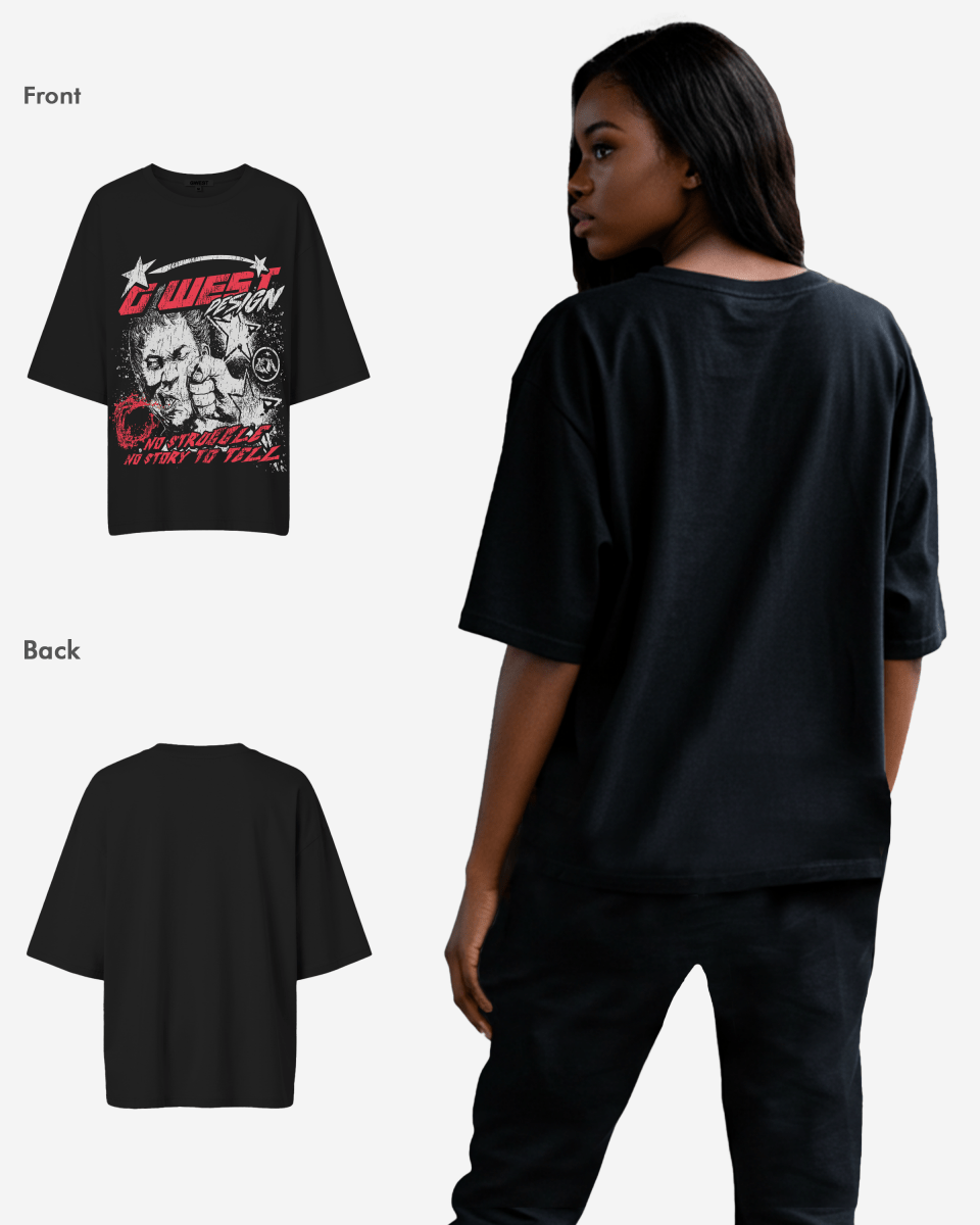 G West Womens No Struggle No Story Oversized Tee