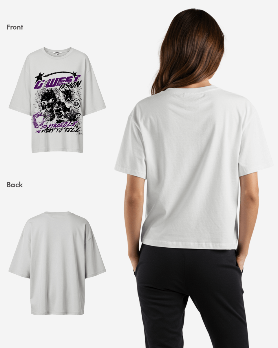 G West Womens No Struggle No Story Oversized Tee