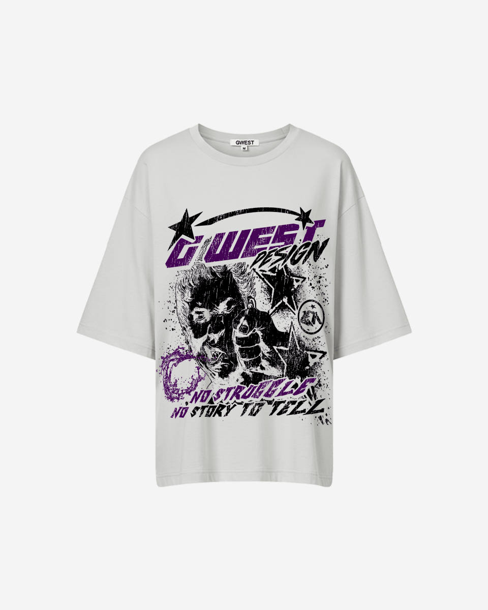 G West Womens No Struggle No Story Oversized Tee
