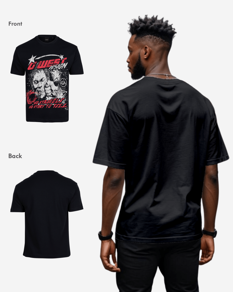 G West Mens No Struggle No Story Oversized Tee