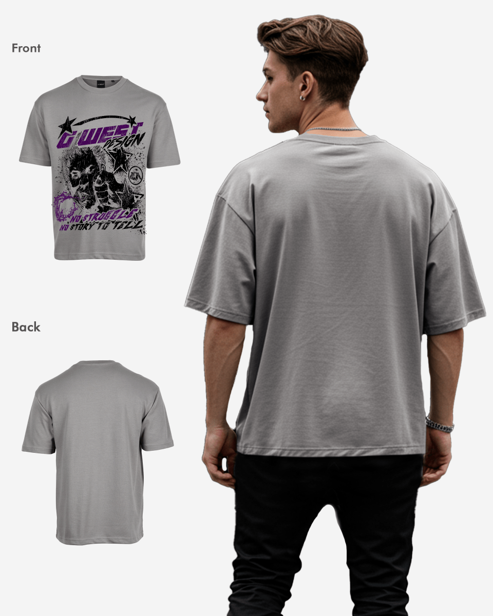 G West Mens No Struggle No Story Oversized Tee