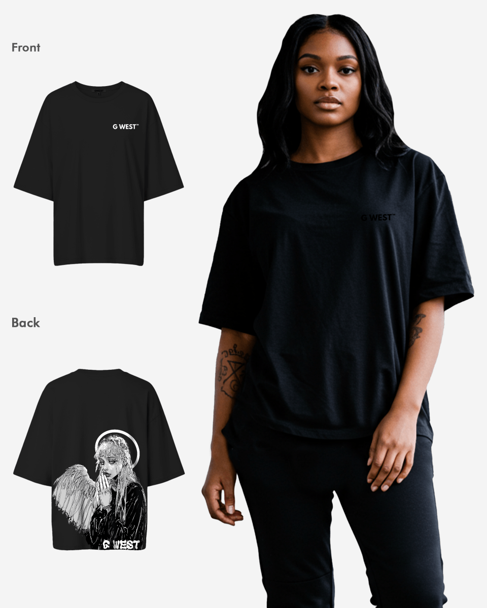 G West Womens Oversized Angel Girl Tee