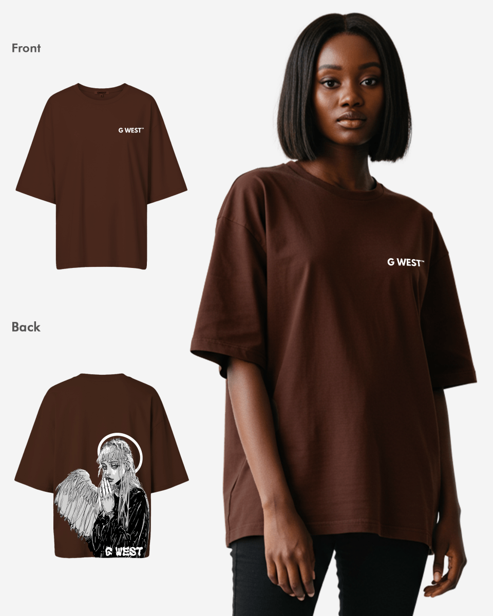 G West Womens Oversized Angel Girl Tee