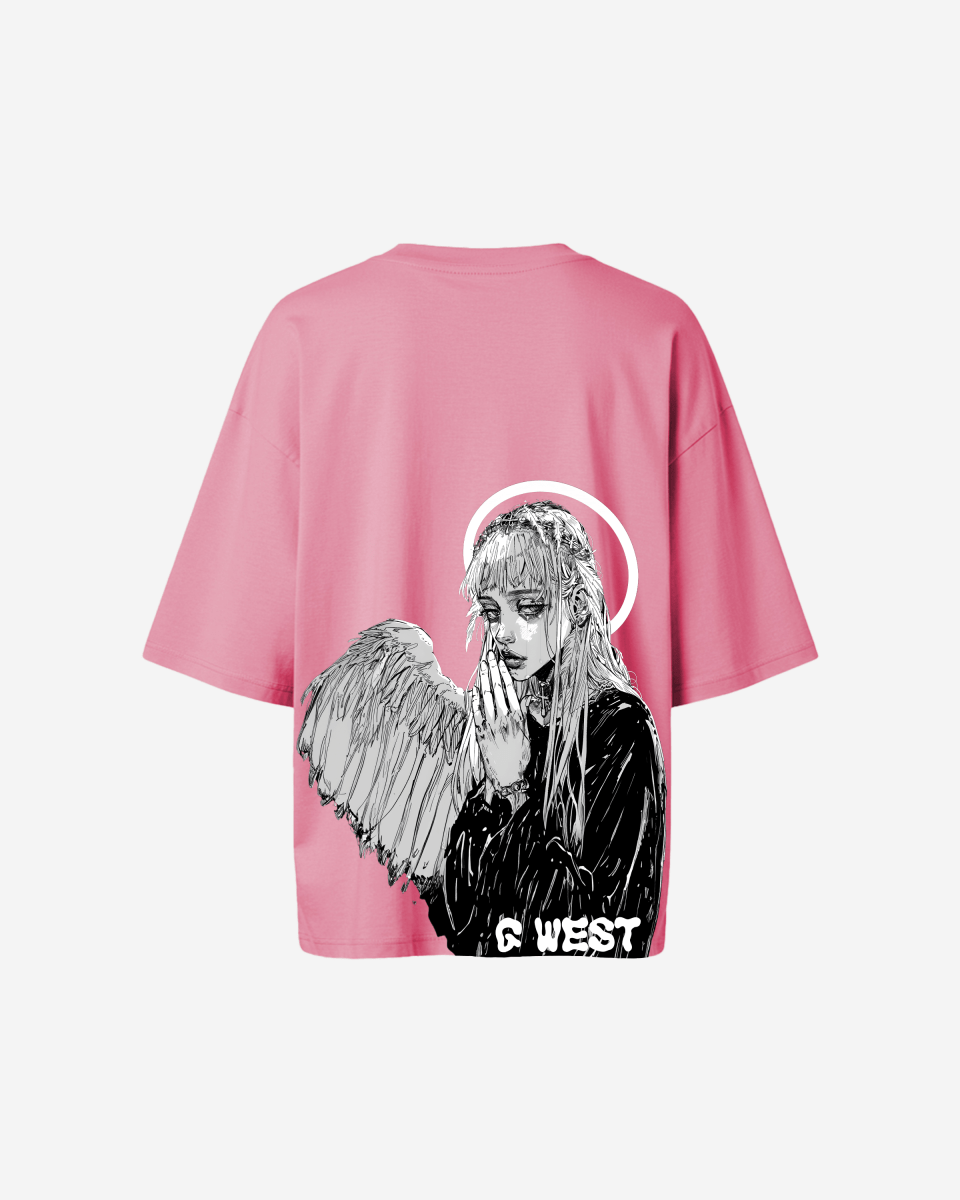 G West Womens Oversized Angel Girl Tee