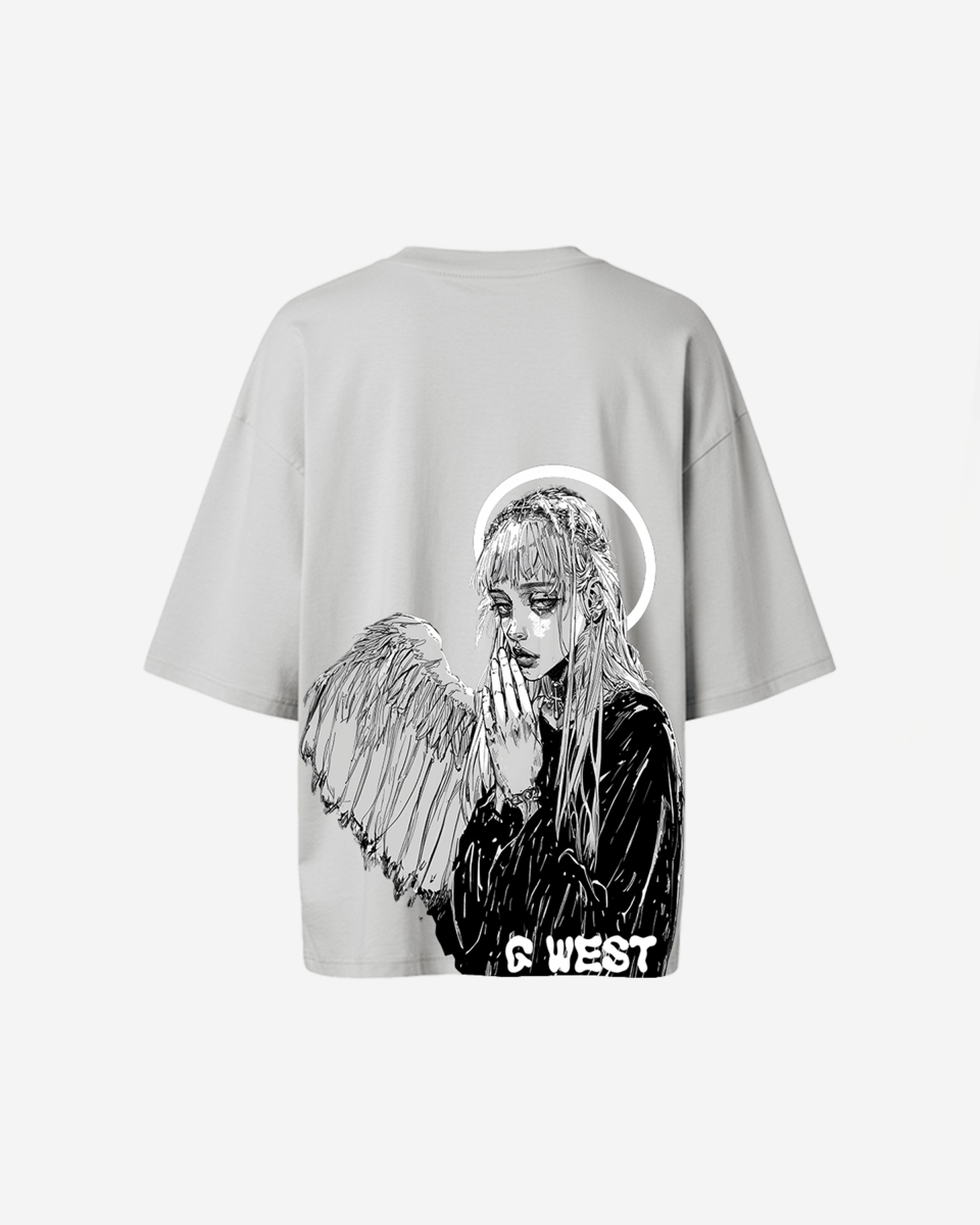 G West Womens Oversized Angel Girl Tee