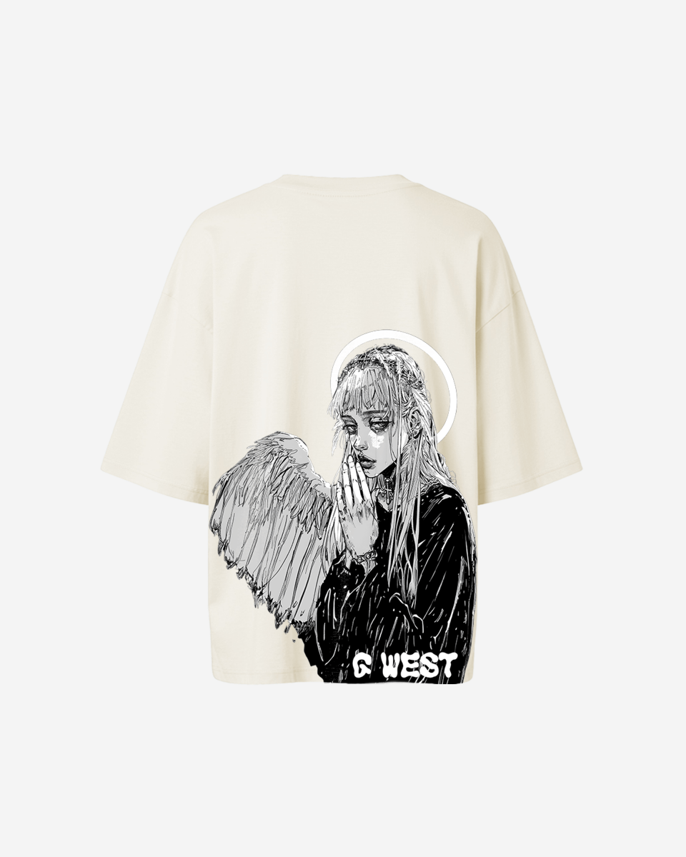 G West Womens Oversized Angel Girl Tee