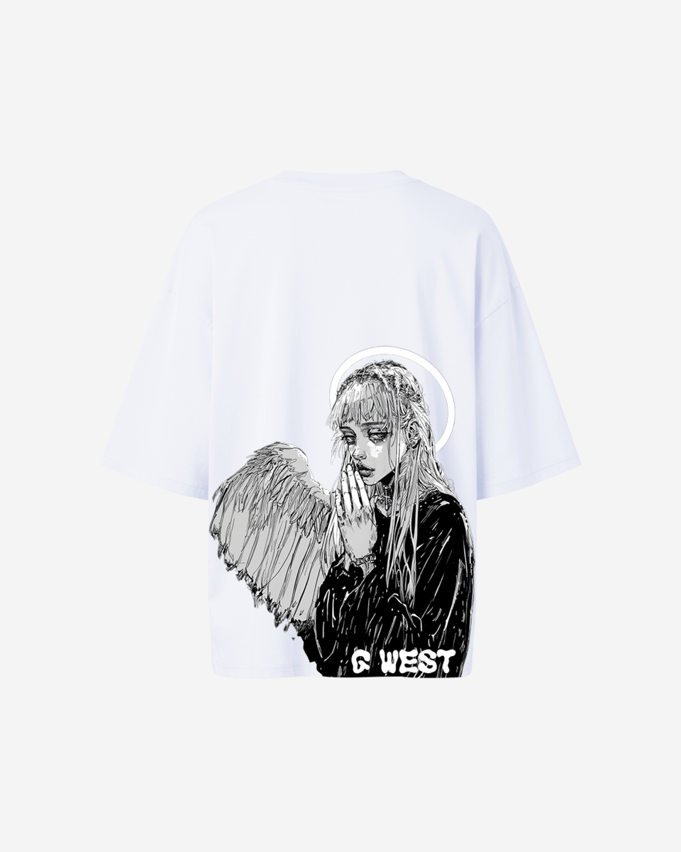 G West Womens Oversized Angel Girl Tee