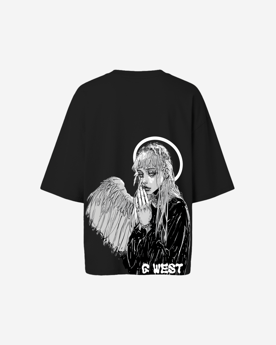 G West Womens Oversized Angel Girl Tee