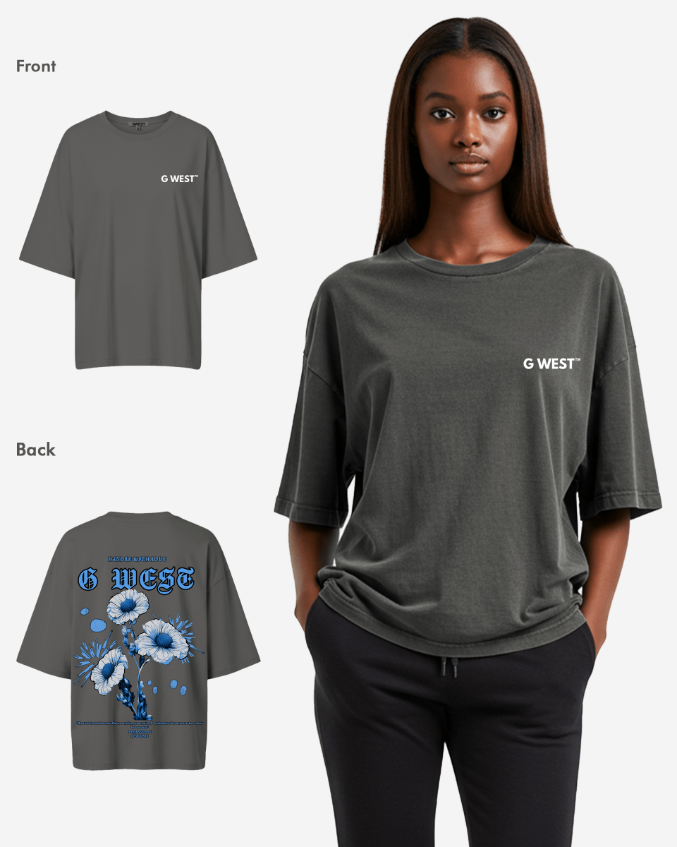 G West Womens Oversized Blue Garden Tee