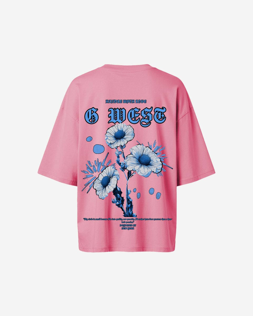 G West Womens Oversized Blue Garden Tee