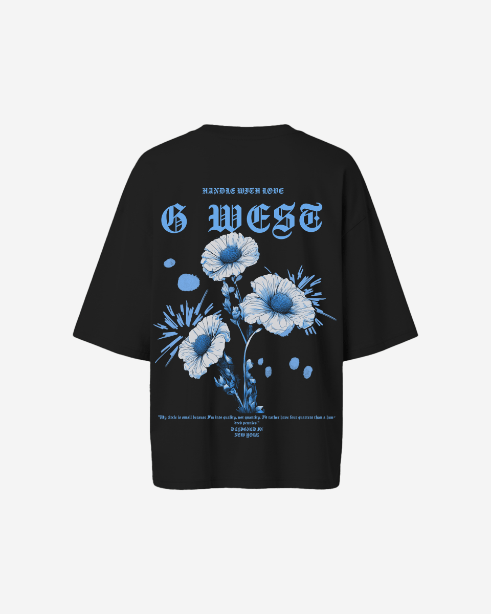 G West Womens Oversized Blue Garden Tee