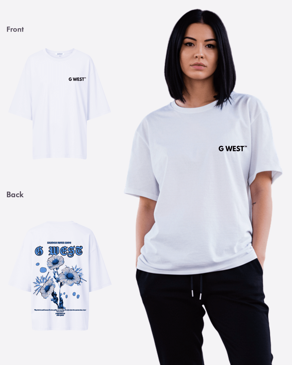 G West Womens Oversized Blue Garden Tee